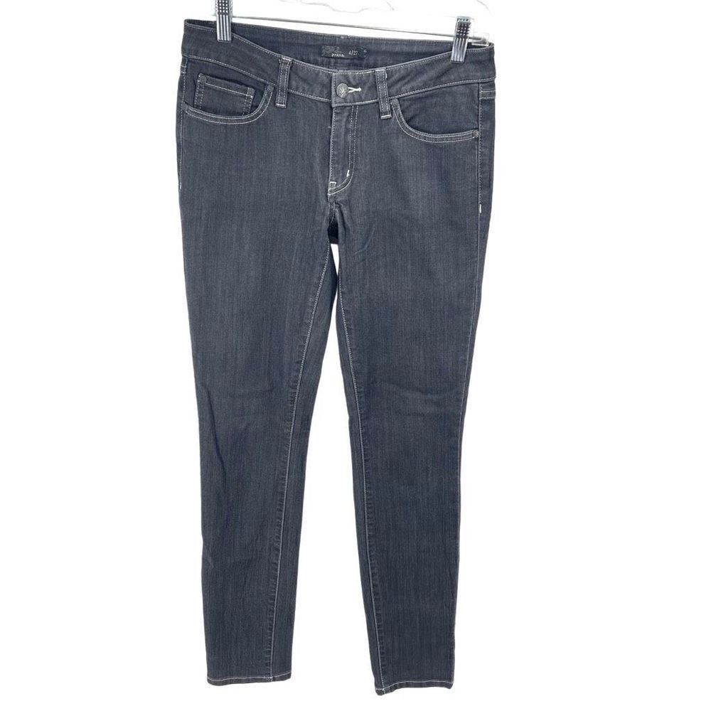 Prana Womens Skinny Jeans Organic Cotton Stretch 5 Pocket Mid Rise Gray 4/27